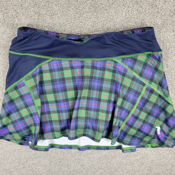 William Murray Athletic Tennis Golf Skort Women M Green Plaid Pockets Activewear - Picture 9 of 13